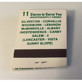 Vintage Roth’s Grocery Store Matchbook Full Unstruck Willamette Valley OR