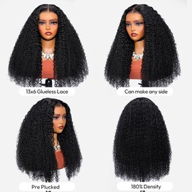 SUPERNOVA 22Inch Curly Human Hair Wig 180 Density Glueless 13x6 HD Lace Front Wigs Human Hair Pre Plucked Pre Cut Deep Curly Wave Lace Front Wigs For Black Women