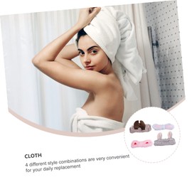 Healeved 4Pcs Elastic Face Wash Headbands for Women Soft Makeup Spa Hair Bands with Cute Rabbit Ears and Heart Designs Fit for Shower Skincare Mask Application Durable