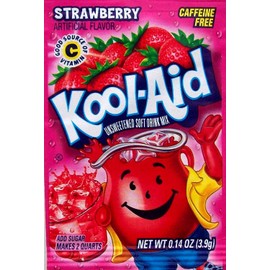 Kool Aid Soft Drink Mix, Strawberry Unsweetened, Caffeine Free, 0.14 oz (Pack of 12)