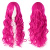 MapofBeauty 70cm Long Pink Wavy Cosplay Party Wig (Pink)