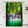 Simpomsy Outdoor Shower Curtain For Garden Green Lake Summer Waterfall
