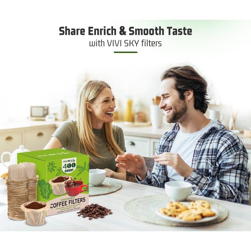 VIVI SKY Disposable K Cup Coffee Filters,400 Count Coffee Filter