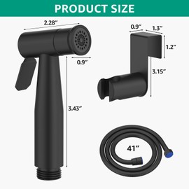 MBILLION Handheld Bidet Sprayer for Toilet Cloth Diaper Care Matte Black Stainless Steel Leakproof Hose, Wall/Toilet Mount, Adjustable Pressure, 2-Function Jet Spray for Baby Feminine Seniors Wash