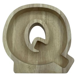 QUINTRA Decorative Wall Wooden Letters with Artificial Succulents Bryophytes Vertical Artificial Garden Pots Living Wall Art Flower Pots (Q, One Size)