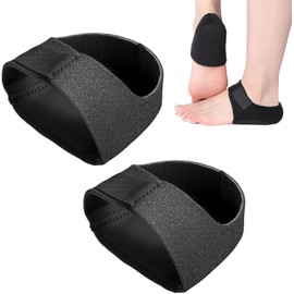 Protectores de Talón con Gel, Taloneras Reutilizables Antideslizantes, Plantillas para Espolon Calcáneo, Aliviar el Dolor en el Talón de la Fascitis Plantar, Para Hombres y Mujeres (Negro) (S)