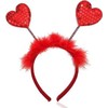 Jizlan 1Pc Red Heart Headband Sequin Love-shaped Head Valentine's Day