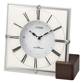 Citizen 4RY707-003 Radio-controlled Table Clock, Mariage 707, Plastic Frame, Wooden Base