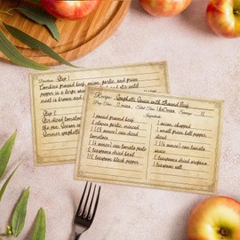 LuBudingJoy 4x6 Recipe Cards, Recipe Cards 4x6 Double Sided With vintage Design,60 PCS Recipe Cards For Bridal Shower, Wedding, Housewarming(4x6, Retro)