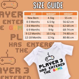 ART HUSTLE Player 3 Has Entered The Game Short Sleeve Bodysuit/Baby Grow For Baby Boy Or Girl (New Born, White)