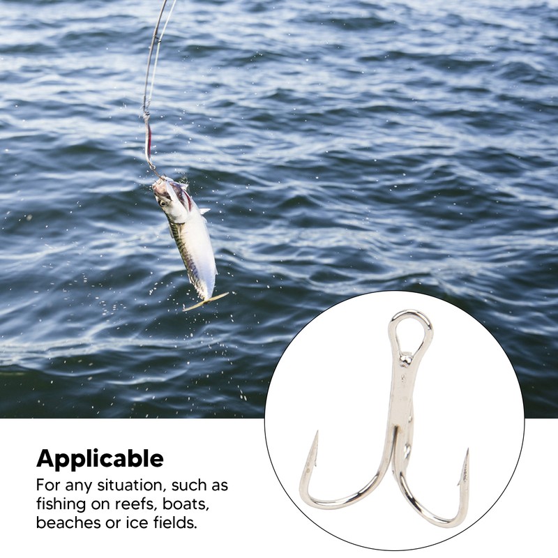 120PCS Treble Fishhooks Set High Carbon Steel High Strength Treble