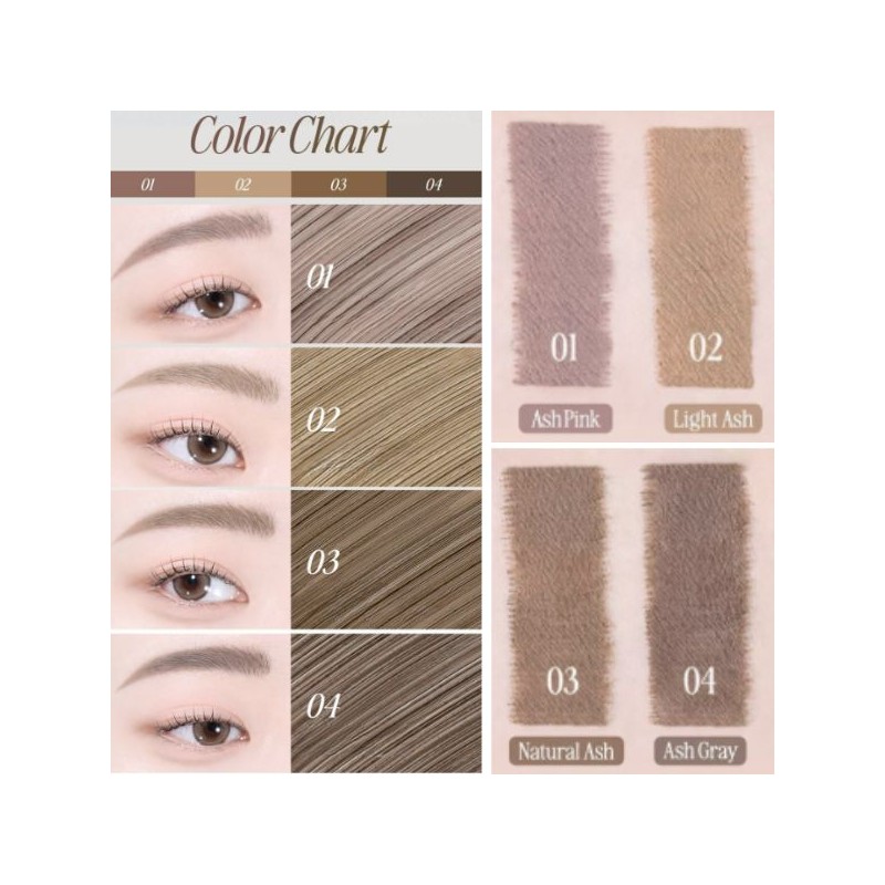 CLIO KillBrow Slim Ash Browcara Set 15g*2ea, Color:01 Ash Pink
