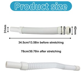 Outlet Compact Flexible Waste Pipe Connector – Universal Sink & Shower Drain Pipe Fitting – Flexible, Expandable, Leak-Proof Connector for Bathroom, Kitchen – Easy DIY Installation