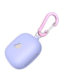 Case for Beats Powerbeats Pro 2 Case Cover with Flower Keychain, Cute Soft Silicone Shockproof Protective Skin Cases for PowerbeatsPro 2 Wireless Earbuds with Carabiner for Women Girl (Purple)