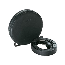 skaard Round Flat Bum Bag, Genuine Leather, Black, Removable Belt, Oktoberfest Bag