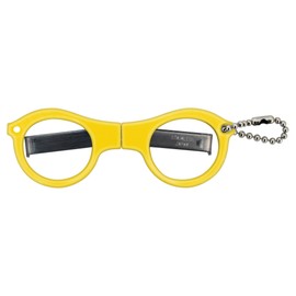 Bigman Eyeglass Shaped Small Scissors Stainless Steel Blade with Ball Chain (Yellow)