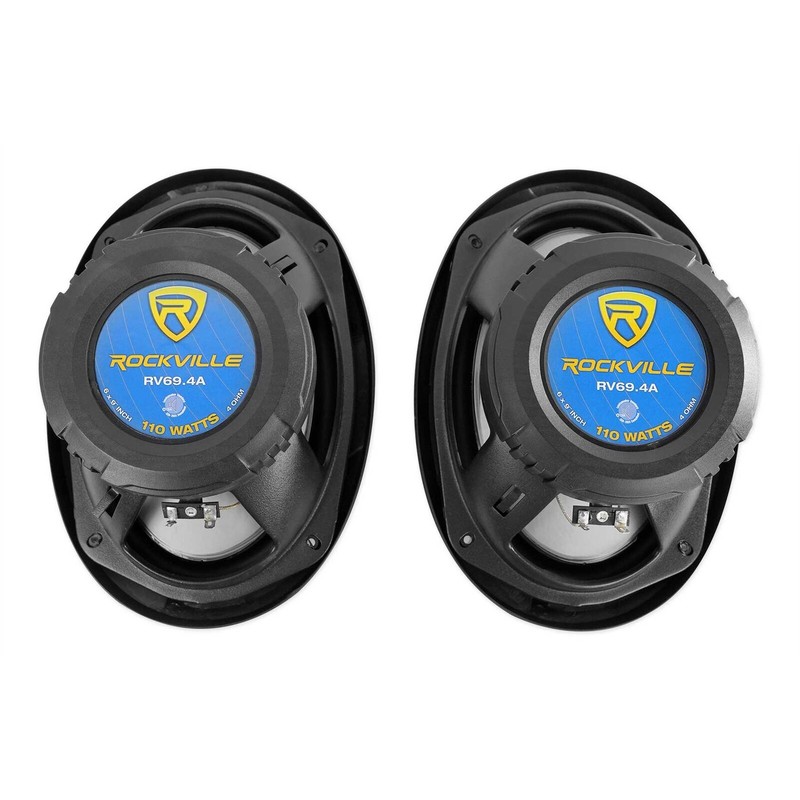 Rockville (2) Rockville RV69.4A 6x9" 1000w 4-Way Car Speakers+(2) 4x6"