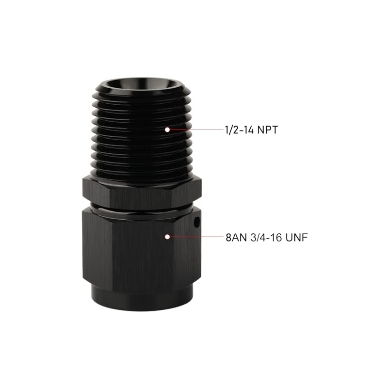 Podavelle 8AN Female Flare Swivel to 1/2 NPT Pipe Male