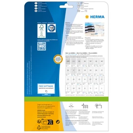 HERMA HERMA 5076 Universal Etiketten, 25 Blatt, 99,1 x 38,1 mm, 14 pro A4 Bogen, 350 Stück, selbstklebend, bedruckbar, matt, blanko Papier Klebeetiketten Aufkleber, weiß