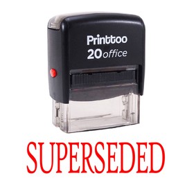Printtoo Self Inking Rubber Stamp Office Stationary SUPERSEDED Custom Stamp-Red