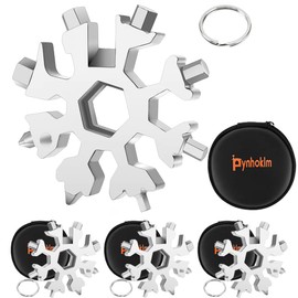 Pack of 4 Snowflake Multi Tool 18-in-1, Advent Calendar 2022 Men's Filling, Portable Stainless Steel Multifunctional Tools for Outdoor/Travel/Camping, DIY Gadgets for Men/Father/Husband with Gift Box