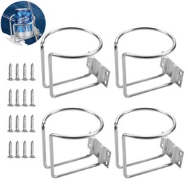 4 PCS Boat Cup Holder,Premium Wall Mounted Stainless Steel Holders for Beverage Bottles Cans Mugs,Cup Holders for RV Yacht