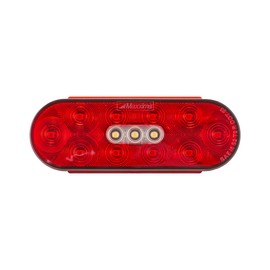 Maxxima M85621R 6” Oval Hybrid LED Stop/Turn/Tail & Back-Up Light – Grommet Mount, 13 LEDs, DOT Compliant, Dual PL-3 Connectors, Polycarbonate Housing, Horizontal & Vertical Mount for Trucks