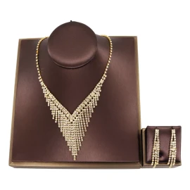 TECNOLOGÍA INFINITA Mujer Sets De Joyería Cristal Deco Boda Collar Arete Juego