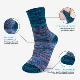 ZAKASA Men's Cotton Business Socks: Funny Breathable Leisure Socks Without Pressing Seam Ribbed Waistband Comfort Waistband Suit Socks for Office Walks Seniors Everyday 5 Pairs, Light, 43 - 46