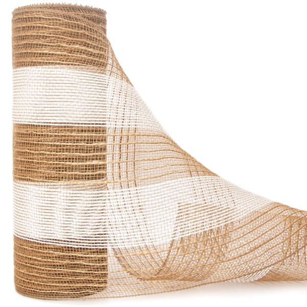 Ribbli Jute Burlap Mesh Ribbon,10 inch x 30 feet(10Yard), Natural