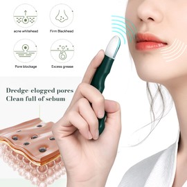 Blackhead Remover Tool – Pore Scraper with Curved Spatula Head, Gentle & Painless Nose Scraper, Deep Cleansing Blackhead Extractor with Protective Cap