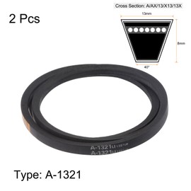 sourcing map 2 x A-1321 V-belt drive belt, 1321 mm, inner circumference rubber for power transmission