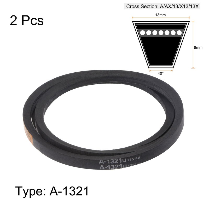 sourcing map 2 x A-1321 V-belt drive belt, 1321 mm,