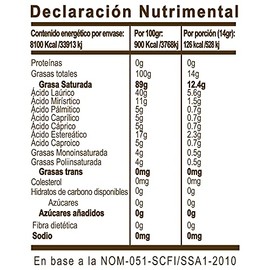 Enature Aceite de Coco Orgánico Sin Olor ni Sabor, 1 l