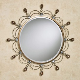 Touch of Class Brigette Round Wall Mirror Champagne Bronze