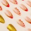 Mgmxbsth 24Pcs Almond Fake Nails,Orange and Gold Press on Nails,Gradient