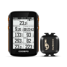 COOSPO GPS Bicycle Computer Wireless Bluetooth 5.0 ANT+, Wireless Bicycle Speedometer, Odometer, Cycling Computer Synchronisation with Strava, 2.6 Colour Display with Backlight, Waterproof IP67