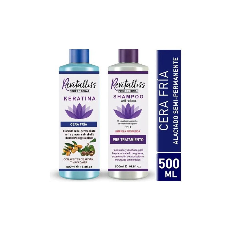 Tratamiento Keratina Brasileña Alaciado Permanente Kit 500ml