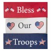 JennyGems Bless Our Troops 3pc Wooden Block Signs, Patriotic Decor