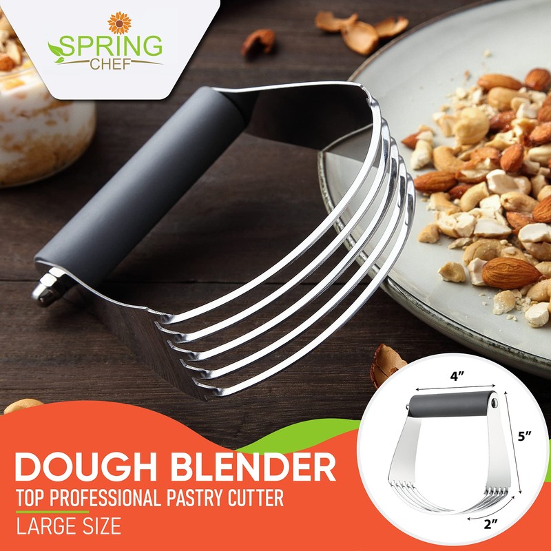 Spring Chef Large Gray Dough Blender For Baking, Heavy Duty