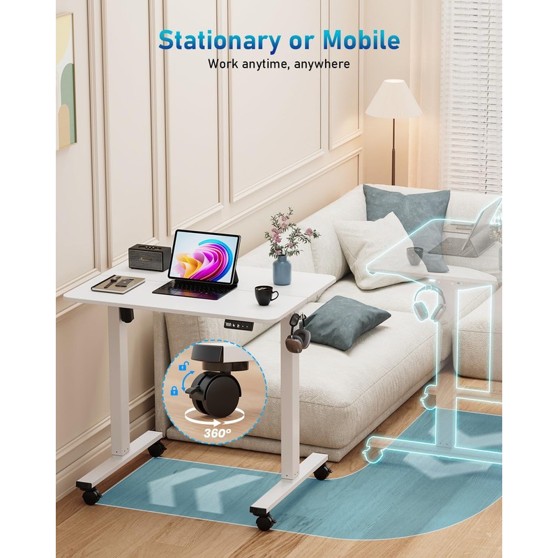 Xyndyx Small Height Adjustable Electric Standing Desk, 31.5" x 23.6"