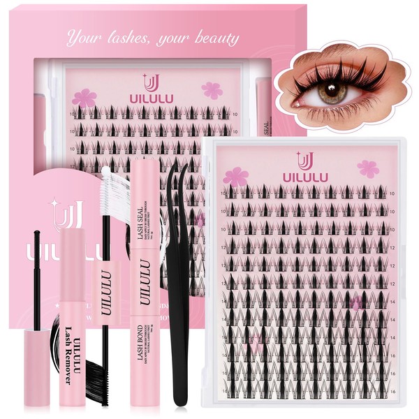 Uilulu Lash Clusters kit 10-16mm DIY Lash Extension Kit 120