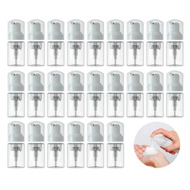 INCETUE 24 Pcs Small Foam Pump Bottles, 30ml Travel Lash Shampoo Bottle, Portable Mini Empty Foaming Soap Dispenser, Refillable Plastic Hand Lotion Container for Cleanser (Clear)