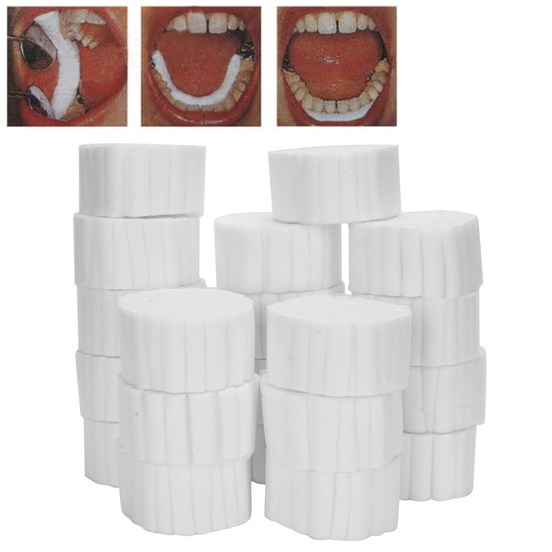 100pcs / bag Dental Rolled Cotton Balls Natural Dental Cotton