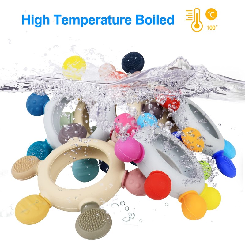 Arudyo Baby Teething Toys Silicone Teethers BPA Free Silicone Rudder