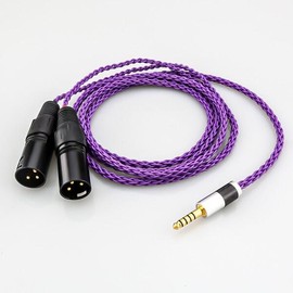 고 8 코어 실버 도금 4.4mm 밸런스드 남성-듀얼 2x 3핀 XLR 남성 오디오 어댑터 케이블 [02 3미터] High 8 Core Silver Plated 4.4mm Balanced Male-Dual 2x 3-Pin XLR Male Audio Adapter Cable [02 3 Meters]