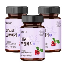 Wellbeing Nagi Daily Cranberry Tablets Large 4-month supply, 3 units, 120 tablets / 웰빙나기 데일리 크랜베리 정 대용량 4개월분, 3개, 120정