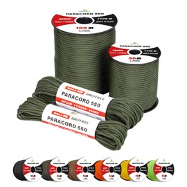 Brotree 4mm Paracord 550 Nylon Rope 15M 7 Strands Type III Parachute Cord for Survival, Outdoor and DIY - 250kg Breaking Load (Army Green)