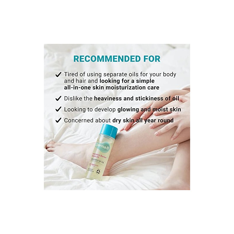 Derma B- Aceite multiusos hidratante y no pegajoso de barrera