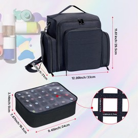 YAHOURWAT Nail Polish Organizer Case Large 60 Bottles Portable Travel Storage Box with 2 Detachable Bags, Designed for Women's Nail Tools, Essential Oils and Cosmetics Sets Black